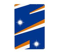 WHJDPP Flag of the Marshall Islands Picture Tin decorative painting 8x12in Made of tinplate, wear-resistant and durable