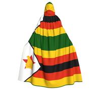 WHJDPP Flag of Zimbabwe Printed Halloween Adult Hooded Cape Cloak - Super Large Hooded Cloak No Zipper