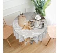 WHJDPP Flying Owl Prints 60 Inch Round Table Throw - Waterproof Table Cover for Dining Table, Coffee Table, Party & Outdoor Use - Soft & Wrinkle Resistant Decor