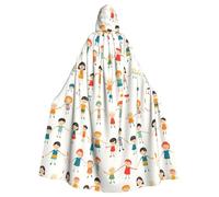 WHJDPP Friends dancing happily Printed Halloween Adult Hooded Cape Cloak with Bow Tie for Costume Parties, Cosplay