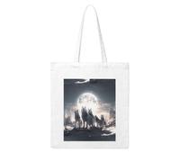 WHJDPP Full-Moon Wolves 3D Picture Woman Canvas Tote Bag Strong and durable for traveling, shopping, Daily One Size