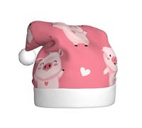 WHJDPP Funny Cute Pig Prints Christmas Hat for Adult Soft and Fluffy, Ideal for Long-Term Use