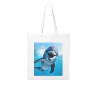 WHJDPP Funny Dolphin Looking at You Picture Woman Canvas Tote Bag Strong and durable for traveling, shopping, Daily One Size