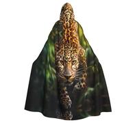 WHJDPP Funny Leopard Picture Adult Hooded Cloak is a super large, comfortable, and durable Halloween hooded poncho