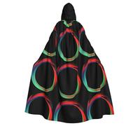 WHJDPP Fusion of three-color swirls Printed Halloween Adult Hooded Cape Cloak - Super Large Hooded Cloak No Zipper