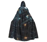 WHJDPP Future Robot Prints Halloween Adult Hooded Cloak for Costume Parties and Theme Events