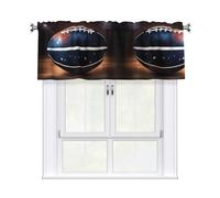 WHJDPP Galaxy Space American Football Prints Charming Kitchen Window Cover - 54x18 Inch Peach Skin Valance with Decorative Print