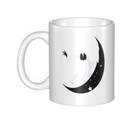 WHJDPP Ghost on the Moon Picture mug ceramic Mugs for cappuccino, latte, cereal, yogurt, milk, hot or cold drinks Micro-wave oven