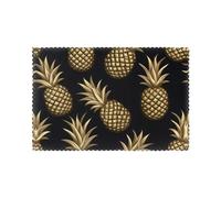 WHJDPP gold pineapple background Pattern Placemats for Dining Table Set of 6 12x18in Heat Resistant, Washable, and Durable Placemats for Kitchen, Home, Hotel