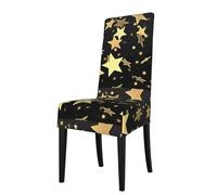 WHJDPP gold star Pattern dining chair cover is easy to disassemble and made of high resilience fabric that is wear-resistant