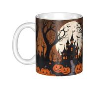 WHJDPP Gothic Happy Halloween Picture mug ceramic Mugs for cappuccino, latte, cereal, yogurt, milk, hot or cold drinks Micro-wave oven