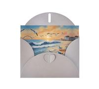 WHJDPP Gray Greeting Card airborne seagulls Printing 4x6in for Christmas, children's birthdays, Valentine's Day, wedding anniversaries, and party invitations