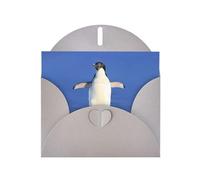 WHJDPP Gray Greeting Card Cute Penguin Printing 4x6in for Christmas, children's birthdays, Valentine's Day, wedding anniversaries, and party invitations
