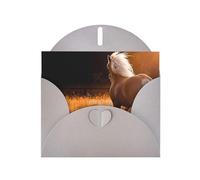 WHJDPP Gray Greeting Card Nature Scenic Horse Printing 4x6in for Christmas, children's birthdays, Valentine's Day, wedding anniversaries, and party invitations