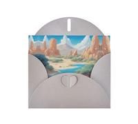 WHJDPP Gray Greeting Card oasis in the desert Printing 4x6in for Christmas, children's birthdays, Valentine's Day, wedding anniversaries, and party invitations