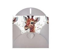 WHJDPP Gray Greeting Card Stylish Animal Watercolor Giraffe Printing 4x6in for Christmas, children's birthdays, Valentine's Day, wedding anniversaries, and party invitations