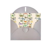 WHJDPP Gray Greeting Card Stylish Learning Alphabets with Dinosaurs Printing 4x6in for Christmas, children's birthdays, Valentine's Day, wedding anniversaries, and party invitations
