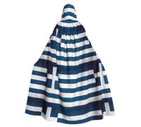 WHJDPP greek flag Picture Halloween Adult Hooded Cape Cloak with Bow Tie for Costume Parties, Cosplay