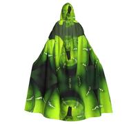 WHJDPP Green Snake Picture Halloween Adult Hooded Cape Cloak - Super Large Hooded Cloak No Zipper