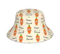 WHJDPP Happy Carrot Picture Reflective Bucket Hat Unisex Lightweight, Breathable, Foldable Black
