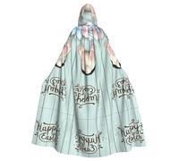 WHJDPP Happy Easter Eggs Bunny Tail Prints Hooded Cloak - Long, Comfortable Cosplay Throw