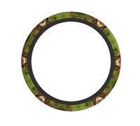 WHJDPP Happy german shepherd Prints Steering Wheel Cover - Durable Neoprene Auto Throw for Better Grip & Protection, Universal Fit for Cars, Trucks, SUVs & ATVs, Easy Installation & Washable