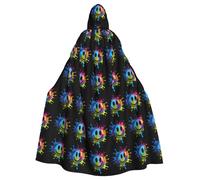 WHJDPP Happy smiling face Prints Hooded Cloak for Halloween, Role-playing, and Costume Parties - Comfortable and Durable