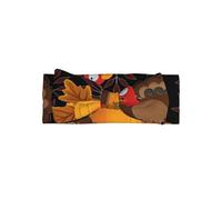 WHJDPP Happy Thanksgiving Turkey Pumpkin Prints Baby Bow Headband - Soft & Stretchy Newborn Accessory for Photo Shoots & Baby Showers