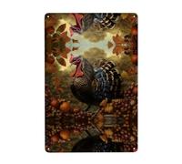 WHJDPP harvest turkey Picture Tin decorative painting 8x12in Made of tinplate, wear-resistant and durable