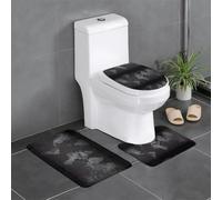 WHJDPP HJFCZH Time Zone Map Prints 3 Piece Bathroom Rugs Set 24x16in - Plush Throw Mats for Spa-Like Comfort & Easy Cleaning