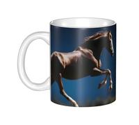 WHJDPP Horse Under The Moon Picture mug ceramic Mugs for cappuccino, latte, cereal, yogurt, milk, hot or cold drinks Micro-wave oven