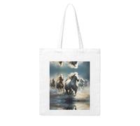 WHJDPP Horses running wild in the river Picture Woman Canvas Tote Bag Strong and durable for traveling, shopping, Daily One Size