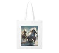 WHJDPP Horses running wild in the river Printing Woman Canvas Tote Bag Strong and durable for traveling, shopping, Daily One Size