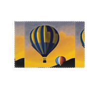 WHJDPP Hot air Balloons take Off Printing Placemats for Dining Table Set of 6 for Homes, and Banquets Easy to Clean at Room Temperature for Long-Lasting Use