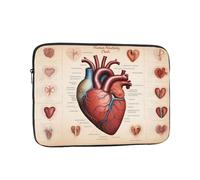 WHJDPP Human Anatomy Heart Chart Prints Shockproof Portable Laptop Sleeve Bag 12 inch for Men and Women Business Travel, Office Daily Use