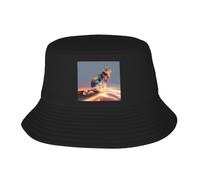 WHJDPP Ice Crystal Cat Shadow Picture Adult Fisherman's Hat for Men and Women Foldable Headwear for Outdoor Activities Black
