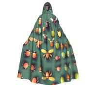 WHJDPP Insect Atlas Printing Adult Hooded Cloak is a super large, comfortable, and durable Halloween hooded poncho