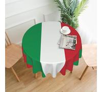 WHJDPP italy flag Prints 60 Inch Round Table Throw - Waterproof Table Cover for Dining Table, Coffee Table, Party & Outdoor Use - Soft & Wrinkle Resistant Decor