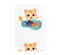 WHJDPP Kitten stealing fish Picture Tin decorative painting 8x12in Made of tinplate, wear-resistant and durable