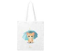 WHJDPP Kitten taking shelter from the rain Picture Woman Canvas Tote Bag Strong and durable for traveling, shopping, Daily One Size