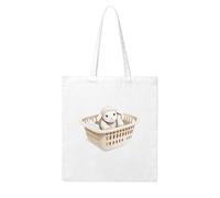 WHJDPP Lamb doll in the laundry basket Picture Woman Canvas Tote Bag Strong and durable for traveling, shopping, Daily One Size