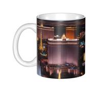 WHJDPP Las Vegas Night City Picture mug ceramic Mugs for cappuccino, latte, cereal, yogurt, milk, hot or cold drinks Micro-wave oven