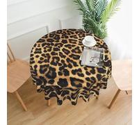 WHJDPP Leopard Print Prints 60 Inch Round Table Throw - Waterproof Table Cover for Dining Table, Coffee Table, Party & Outdoor Use - Soft & Wrinkle Resistant Decor