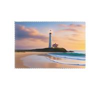 WHJDPP Lighthouse Beach Pattern Placemats for Dining Table Set of 6 12x18in Heat Resistant, Washable, and Durable Placemats for Kitchen, Home, Hotel