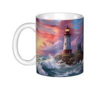 WHJDPP lighthouse diamond painting Picture mug ceramic Mugs for cappuccino, latte, cereal, yogurt, milk, hot or cold drinks Micro-wave oven