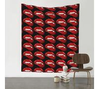 WHJDPP Lip Prints Wall Tapestry 60x51in - Artistic Throw Blanket for Dorm, Beach, and Home Decor