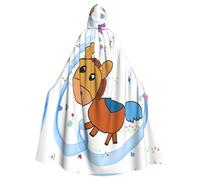 WHJDPP listening mule Prints Halloween Adult Hooded Cloak for Costume Parties and Theme Events