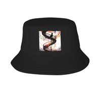 WHJDPP Little Black cat on The Spiral Staircase Picture Adult Fisherman's Hat for Men and Women Foldable Headwear for Outdoor Activities