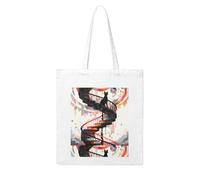 WHJDPP Little black cat on the spiral staircase Picture Woman Canvas Tote Bag Strong and durable for traveling, shopping, Daily One Size