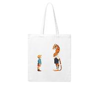 WHJDPP Little boy looking at tiger Picture Woman Canvas Tote Bag Strong and durable for traveling, shopping, Daily One Size